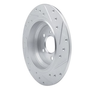 Mercedes-Benz SL500 Brake Rotor (1) - Rear Left - R1 Concepts - Drilled & Slotted - Silver - `03-`06